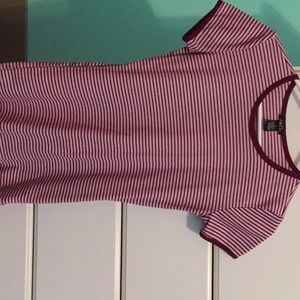 Red and off-white striped shirt